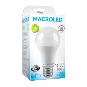BULBO A60 MACROLED 10W E27 AC220-240V CALIDO 3000K
