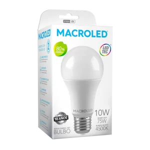 BULBO A60 MACROLED 10W E27 AC220-240V CALIDO 3000K