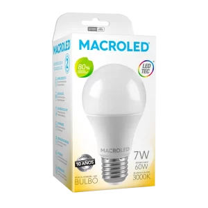 BULBO A55 MACROLED 7W E27 AC220-240V FRIO 6500K